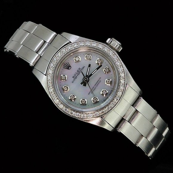 Rolex Ladies Oyster Perpetual Stainless Steel Diamond Bezel Dial Watch main image 5